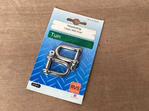 Starx D-Shackle Edelstahl, 6 mm (24x)