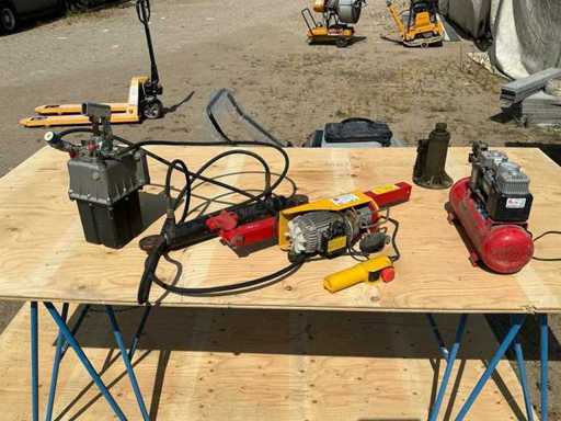 Hydraulische unit, elektrische staalkabeltakel, compressor en hydraulische potkrik
