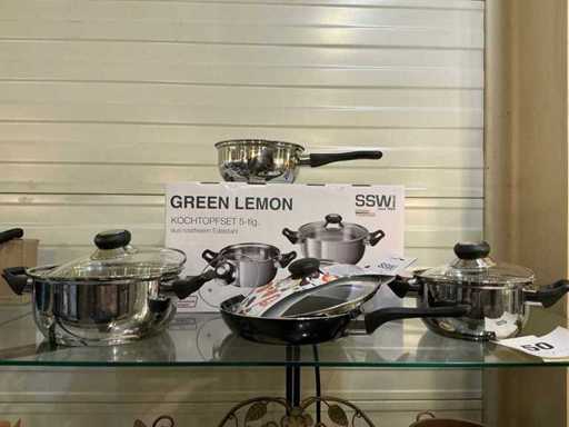 SSW 5-piece Cooking pot set and 2-piece frying pan