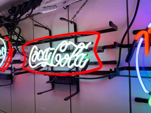 Decorazione al neon in vetro Coca Cola
