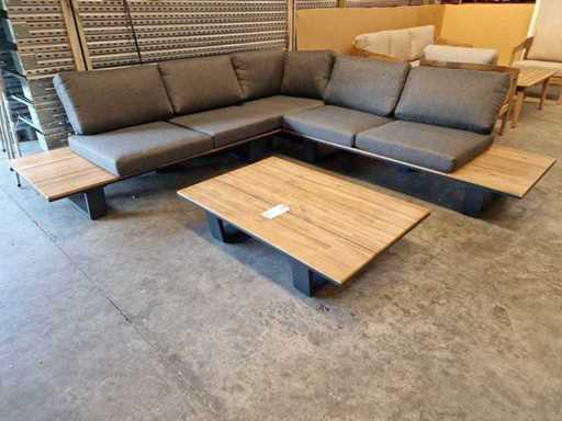 Garden Prestige - Ensemble salon d’angle Lota Anthracite avec coussins Oléfine Anthracite