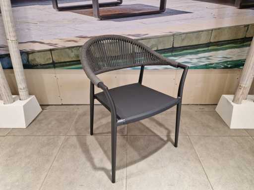 2 x Fauteuil de jardin Suns Matera Alu Anthracite Matte avec corde