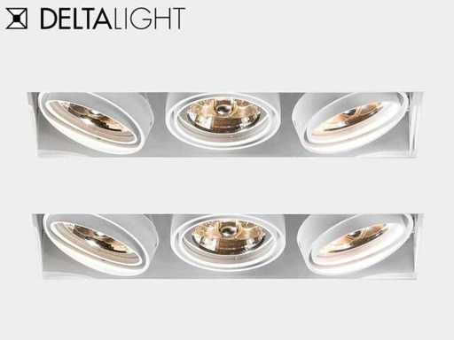 4 x Deltalight triple AR111 grid in trimless wit