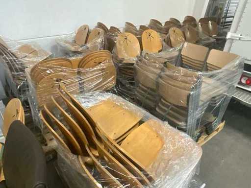Chaises de fête rotatives en bois avec cadre métallique