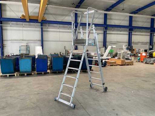 TUBESCA PIR Aluminium platformladder, opschuifbaar