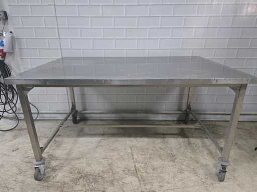 Masă mobilă de lucru din oțel inoxidabil