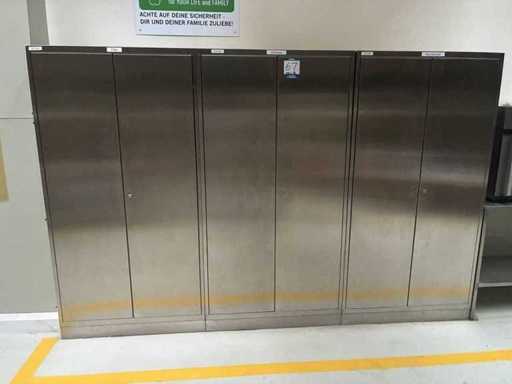 Stainless steel double door lockable storage cupboards