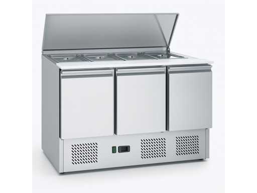 Refrigerated salad with 3 doors stainless steel lid - Refrigerated