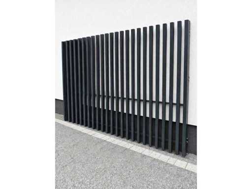 Dubbelbladige verticale lattenpoort - Tuinpoort 5m