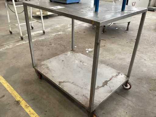 Edelstahltisch auf Rillen