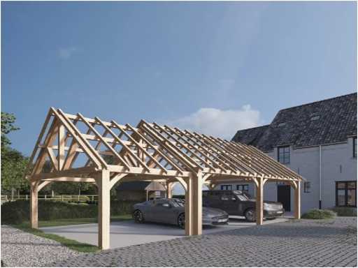 Wooden carports, pool houses and canopy made in Belgium