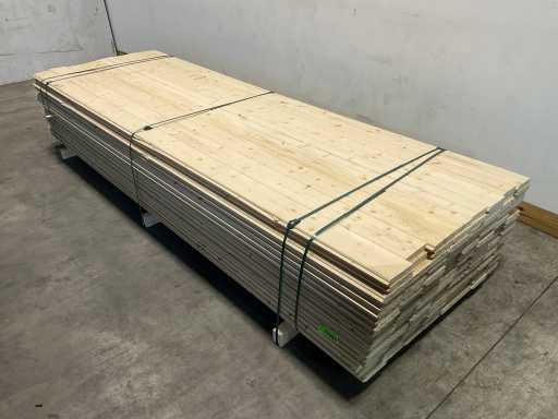 Fichten-Blockhausprofil Nut und Feder 330x14,5x2,8 cm (75x)
