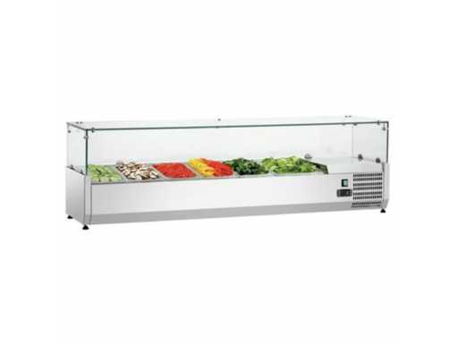 IceShop - Refrigerated Salad Ingredient Display Case - 6 GN 1/3 Bins - Width 1.4m - Refrigerated Counter Display