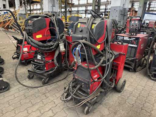 LINCOLN ELECTRIC POWER WAVE 405M 2 industrial welders with wire feeder