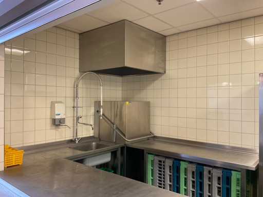 2017 Diamond ST3800BE Lave-vaisselle à panier en acier inoxydable avec table d’alimentation et de décharge en acier inoxydable