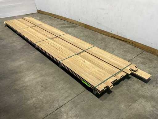Partij Fraké planken mes- en groef verbinding 485-510x9,2x2 cm