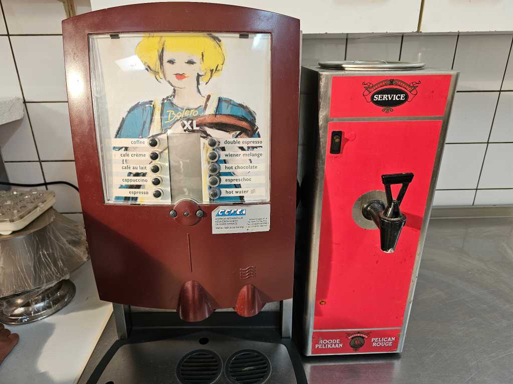 Coffee machine and hot water dispenser