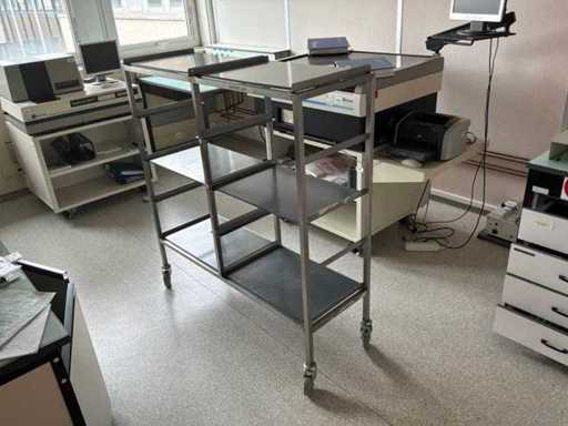 Scaffale in acciaio inox su ruote