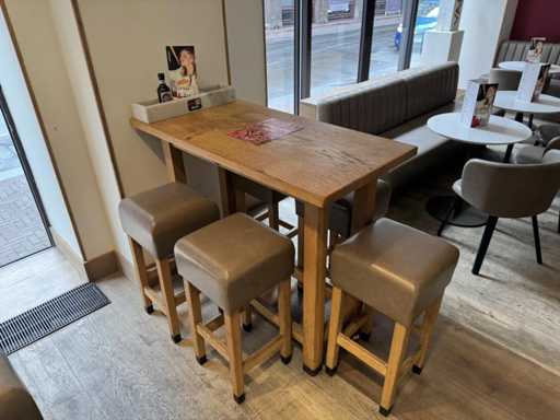 Capanne - Tavolo bar con sovrastruttura in marmo