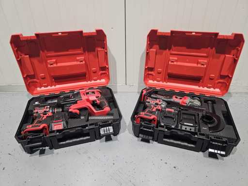 Everforce - Unealtă pentru baterii litiu în 4 piese, inclusiv 2 baterii și încărcător de baterii în 2 carcase