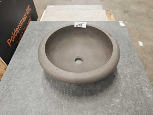 Bacinella di lavaggio in basalto in pietra naturale e antracite 40,6x15 cm