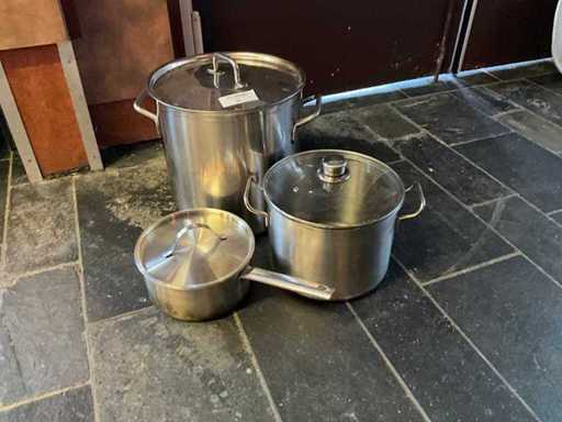 Patelnie ze stali nierdzewnej (3x)