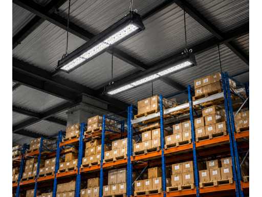 6 x LED Industriële Hanglamp 150W – 6400K Koud Wit - Zwart – IP20 – PYRAMID-150