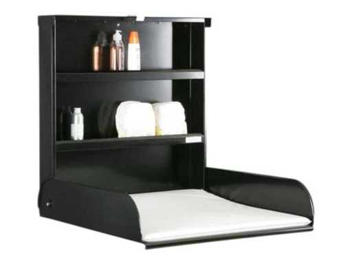 Stahlkommode faltbar für die Wandmontage schwarz mit