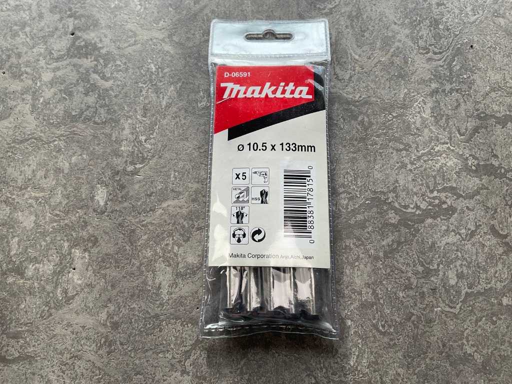 Makita - D-06591 - Paquet de 5 forets à métaux ø10,5x133 mm (6x)