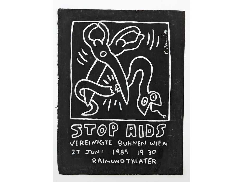 1982 Keith Haring vilt tekening - Snake