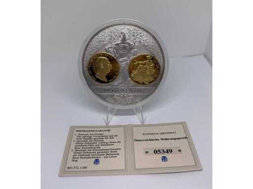 Medaglia placcata in argento "100 Kronen 1908", Austria, 2012, diametro 70 mm