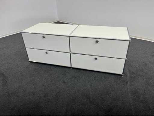 USM Haller Shelf White | Projektuj modułową szafkę biurową na kredencie