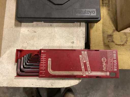 Chrom-Vanadium 911LG BM8 Inbusschlüssel-Set