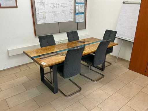 Tavolo riunione con 5 poltrone