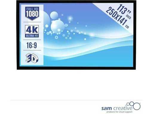 Sam Creative - PSHCY250141 - Écran de projection 4K|UHD Cinema 16:9 113" 250x141 cm (2x)