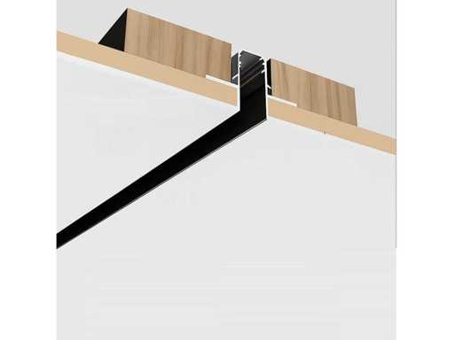 6 x Inbouw Magnetische Rail – 20mm – 48V – 3 Meter – Zwart