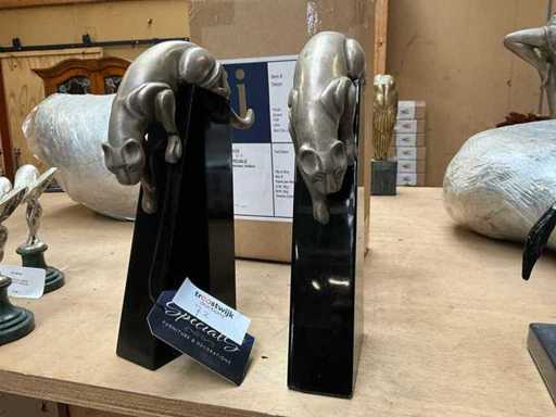 Jansen-Statue Panther-Buchstütze (2x)