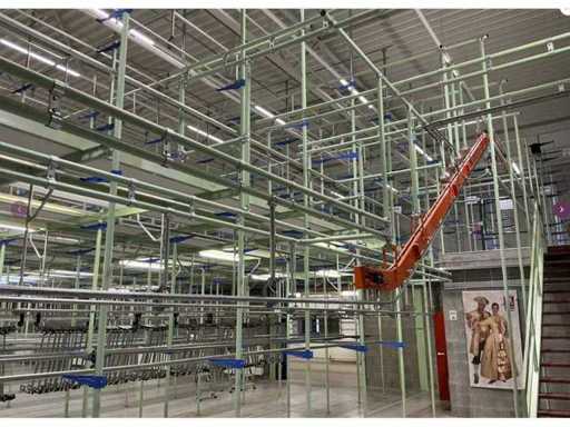 Industrial trolley system for 300000 clothes with packing machine
