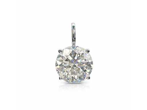 14 Karaat witgouden kettinghanger met 5,03 ct. diamant