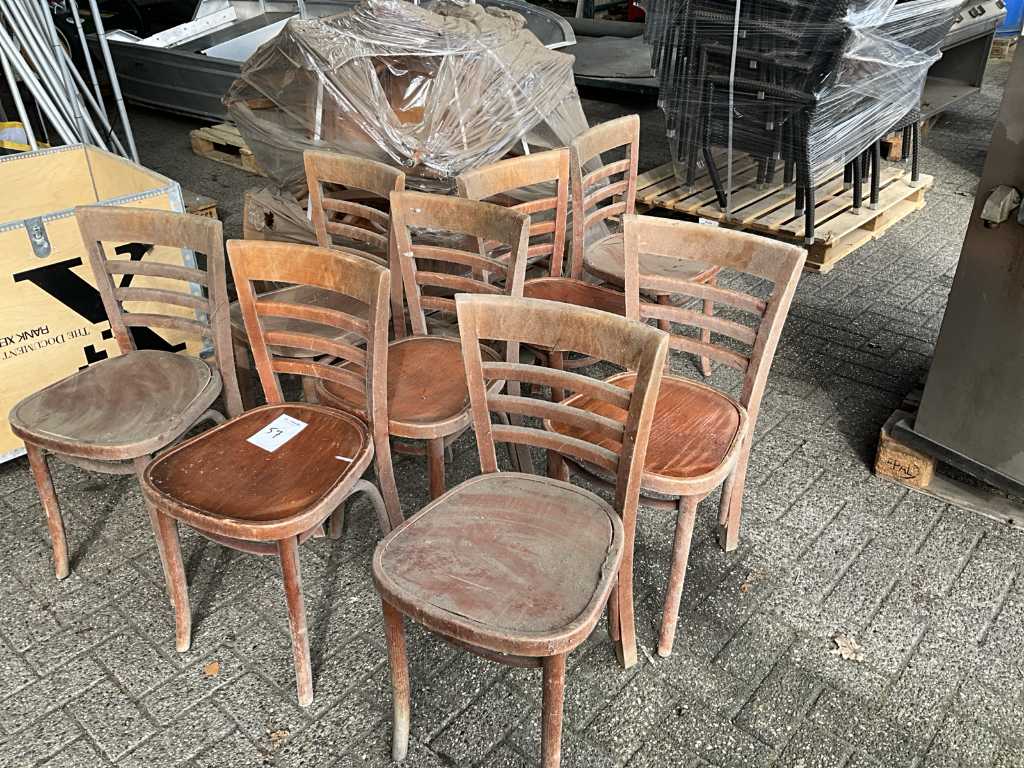 Party of wooden dining chairs