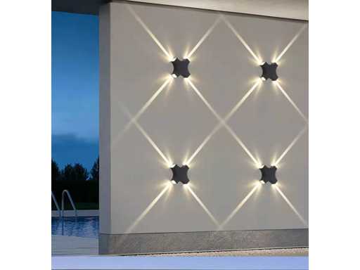 Lampe murale LED Hexa SW-2322 – 4W – IP54 – Noir (x2)