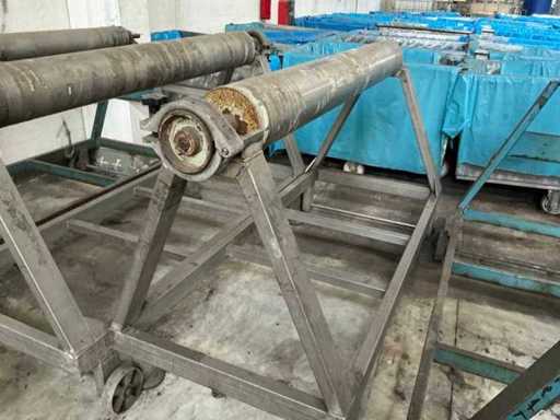 Trolleys voor grote roestvrijstalen rollen (2x)