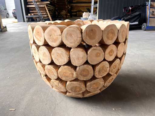 Tronchi unici di albero in teak