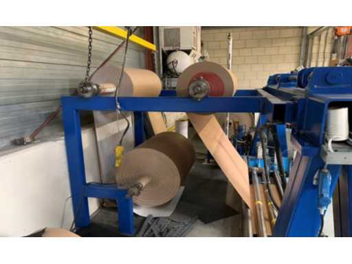 1999 Voith 2-piece paper roll packing line
