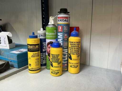 Charge verschiedener Auftragnehmermaterialien