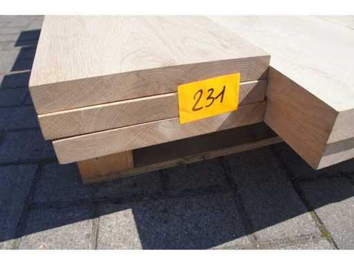 3x Massief eiken legbord 33mm