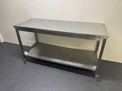 Tavolo da lavoro mobile in acciaio inox