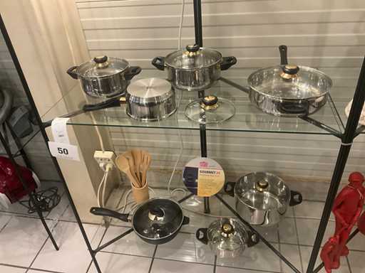 Ensemble de casseroles et ustensiles de cuisine GSW et ensemble de cuisine en bois