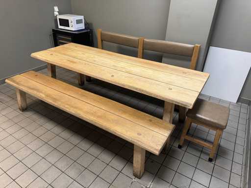 Chaty – Stół z 2 ławkami