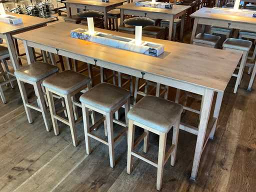 Hutten - Bar table with 8 bar stools